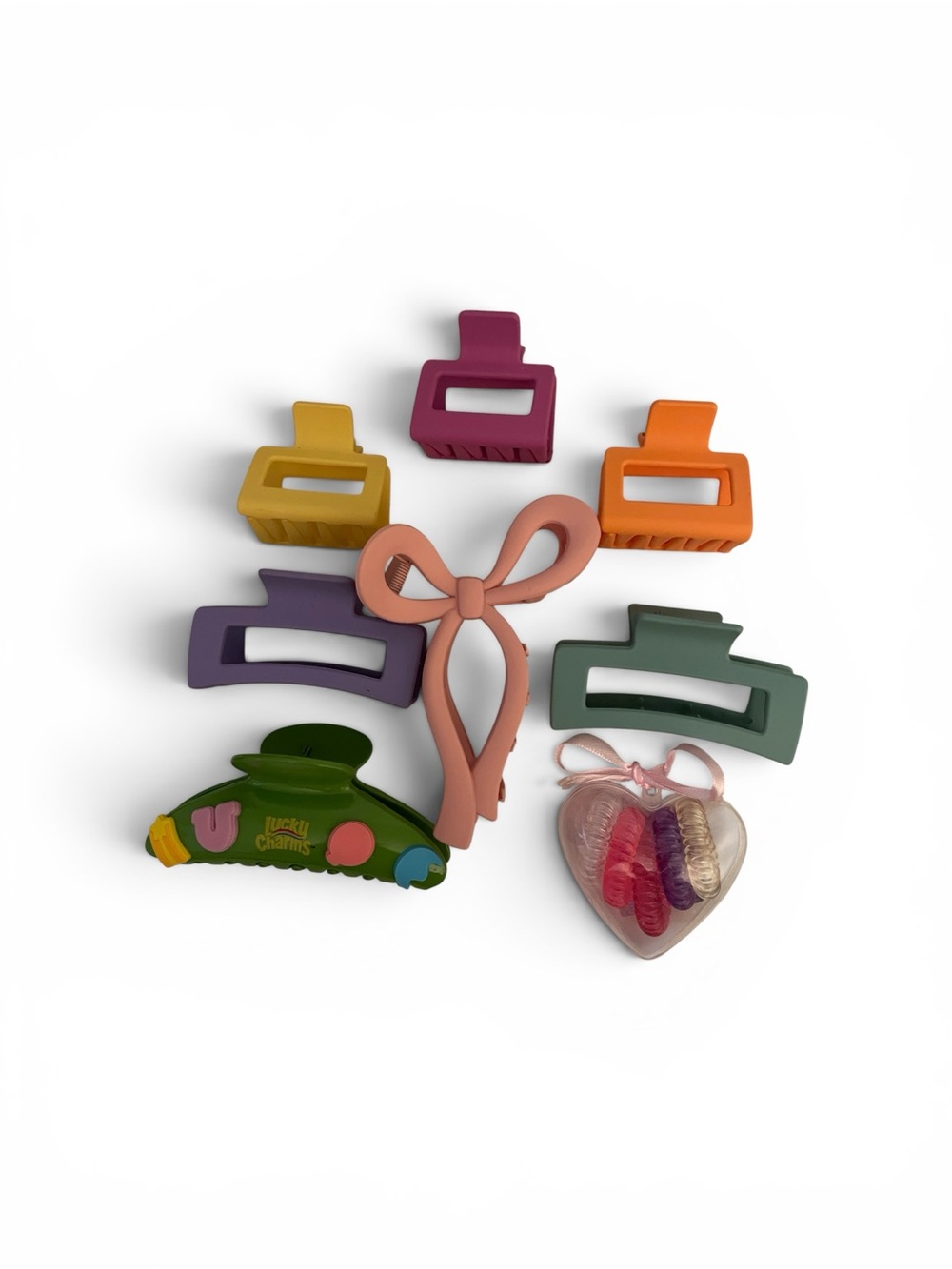 Assorted Colorful Hair Clips & Bow Set